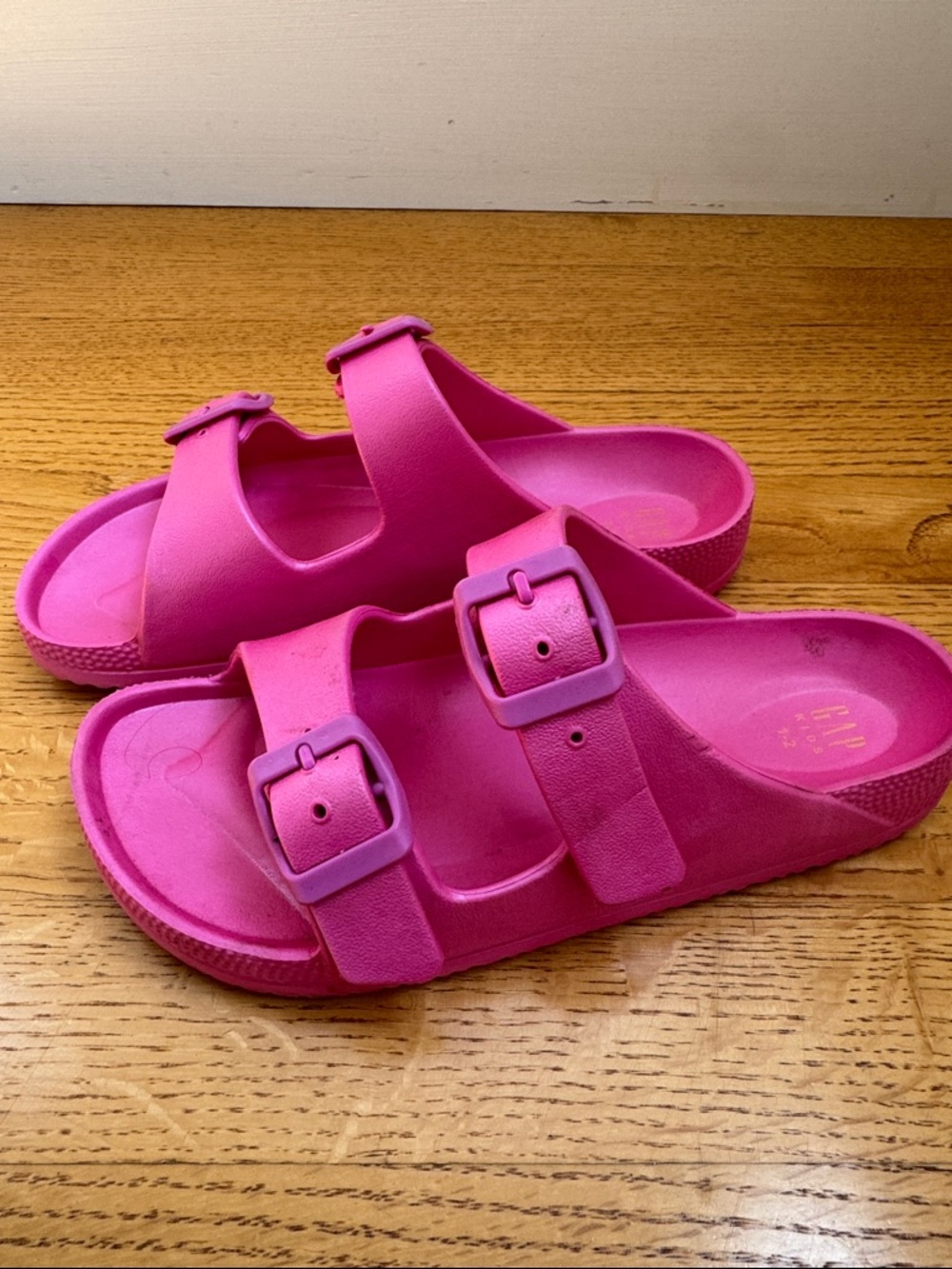 GAP Kids Fuchsia Double-Buckle Slide Sandals